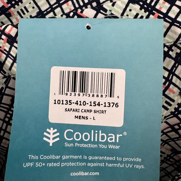 Coolibar‎ Safari Camp Shirt Mens Large Short Sleeve Printed Colorful NWT TP-3160 - Picture 10 of 13